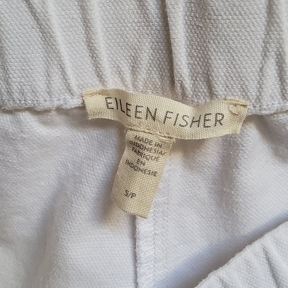 Eileen Fisher White Organic Cotton Hemp Crop Pants Cargo Size S EUC - Picture 10 of 11